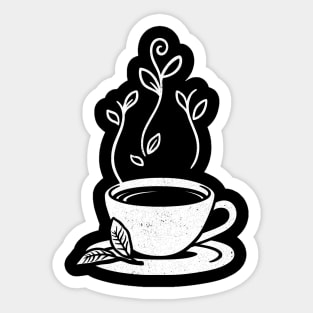 Green Tea Black and White Minimalist Design by Tobe Fonseca Sticker